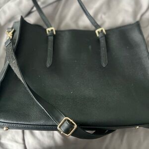 Elegant Black Leather Tote Bag